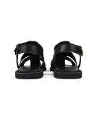 Zwarte leren platte sandalen van Get Back