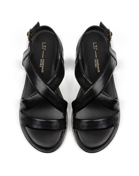 Sandali Nothing To Hide in pelle nera