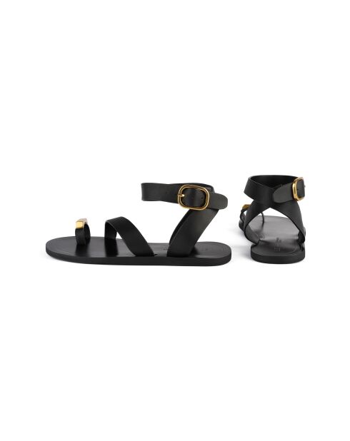 Zwarte leren sandalen van Over The Sun