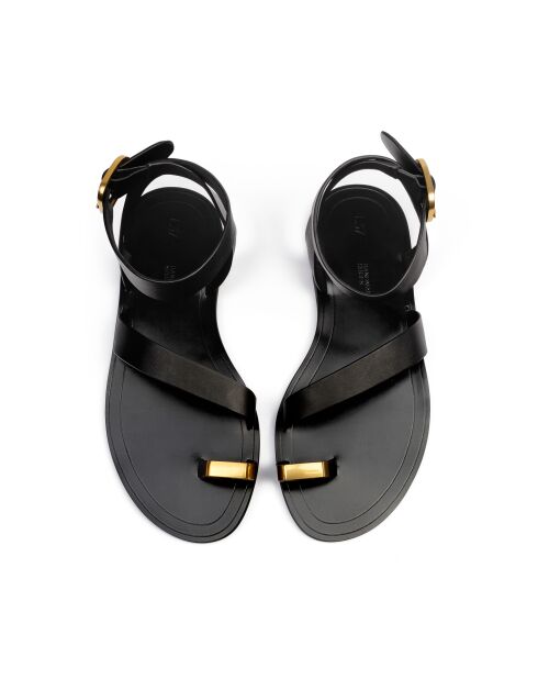 Zwarte leren sandalen van Over The Sun