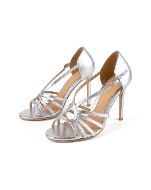 Sandali Charlotte in pelle argentata