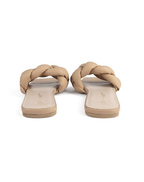 Mules sin cordones Over The Sun de piel beige