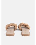 Beige leren slip-on muiltjes van Over The Sun