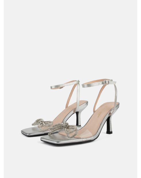 Sandali At The Disco in pelle argentata