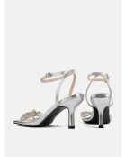 At The Disco zilveren leren sandalen