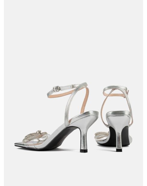 Sandali At The Disco in pelle argentata