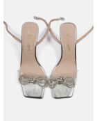 At The Disco zilveren leren sandalen