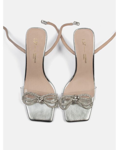 Sandali At The Disco in pelle argentata