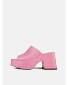Mules de piel rosa Los Amores - tacón de 7 cm