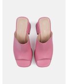Mules de piel rosa Los Amores - tacón de 7 cm