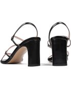 Waiting 4 The Sun zwarte leren sandalen - Hak 8 cm