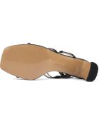 Waiting 4 The Sun zwarte leren sandalen - Hak 8 cm