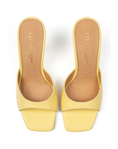 Mules de piel amarilla On Top Of The World