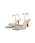 Sandali At The Disco in pelle dorata