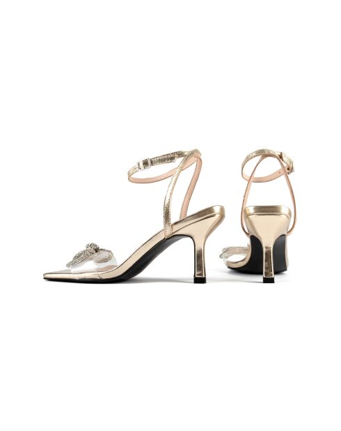 Sandali At The Disco in pelle dorata