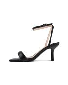 Hypnotische schwarze Ledersandalen mit Absatz - Absatz: 6 cm