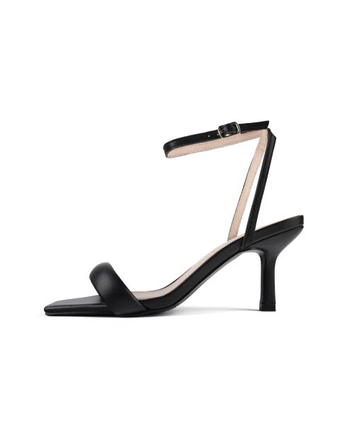 Hypnotische schwarze Ledersandalen mit Absatz - Absatz: 6 cm