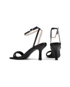 Hypnotische schwarze Ledersandalen mit Absatz - Absatz: 6 cm