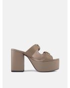 Mules Dreamcatcher de piel nude con tacón - Tacón: 11 cm