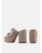 Mules Dreamcatcher de piel nude con tacón - Tacón: 11 cm