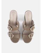 Mules Dreamcatcher de piel nude con tacón - Tacón: 11 cm