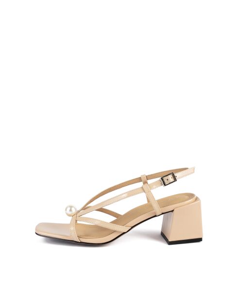 Beigefarbene Ledersandalen Don't Call My Name