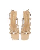 Beigefarbene Ledersandalen Don't Call My Name