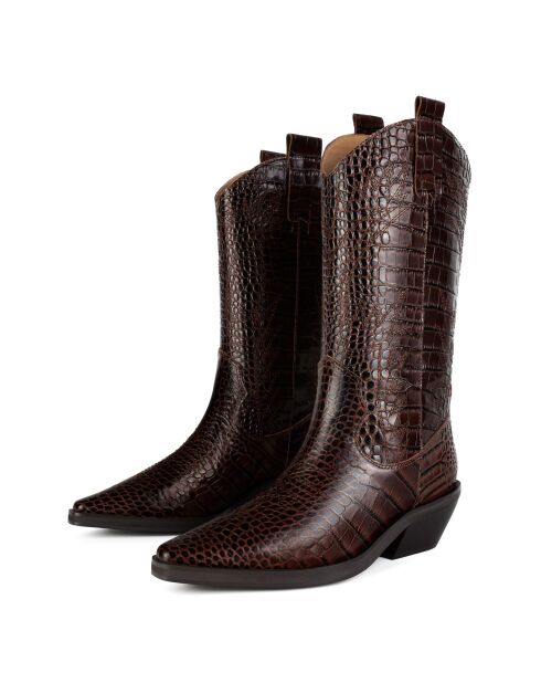 Bottes en cuir Holly Leaves marron