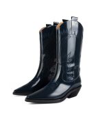 Marineblauwe leren laarzen van Holly Leaves