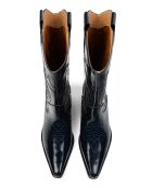 Marineblauwe leren laarzen van Holly Leaves