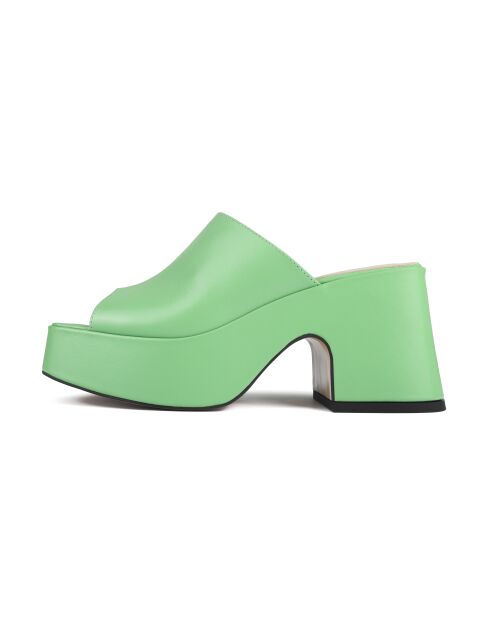 Mules Los Amores in pelle verde - Tacco 7 cm