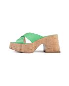 It's No Secret Pantolette aus grünem Leder - Absatz 7 cm