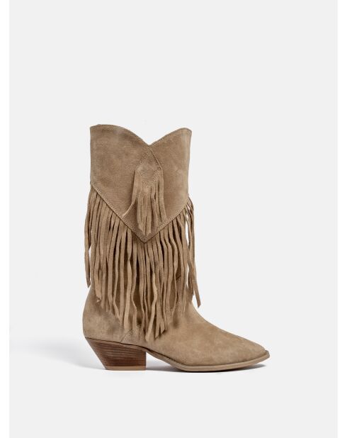 Botas Super Freak de gamuza beige