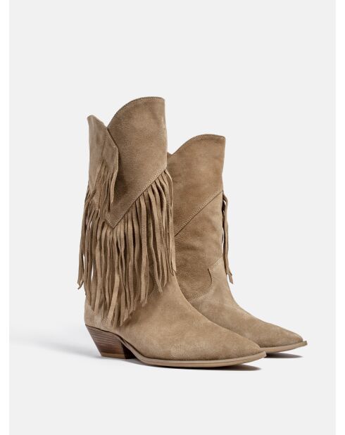 Botas Super Freak de gamuza beige