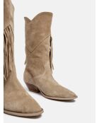Botas Super Freak de gamuza beige