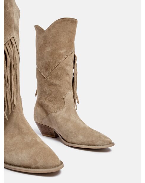 Botas Super Freak de gamuza beige