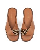 Braune Mules aus Cross-the-Line aus Leder