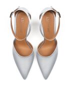 Zapatos de tacón satinados plateados Come Away With Me