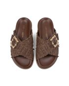 Sabot Twisted Paradise in pelle marrone