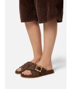 Sabot Twisted Paradise in pelle marrone