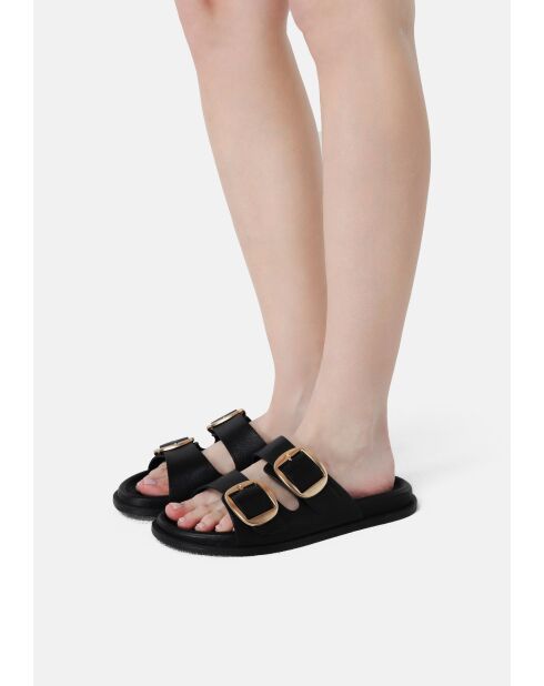 Mules de piel negros Summer Soothe