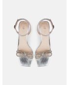At The Disco zilveren leren sandalen