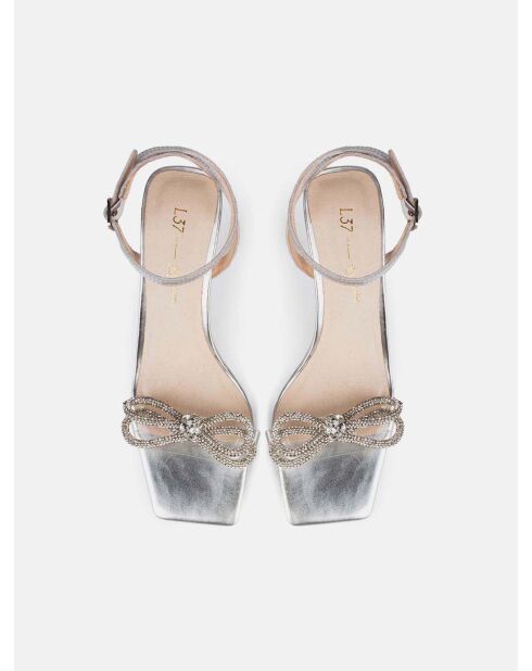 Sandali At The Disco in pelle argentata