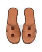 Braune Lederpantoletten von Melt To The Ocean