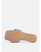 Beige leren slip-on muiltjes van Over The Sun