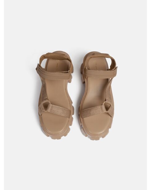 Don't Wait Up beige rubberen sandalen