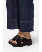 Room For Two zwarte leren muiltjes