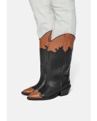 Bottes en cuir Night In Texas noir/marron
