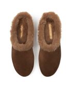 Over The Sun pantoffels met karamel suède voering