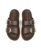 Mules Summer Soothe de piel marrón